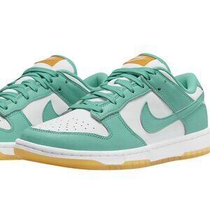 NEW Nike Dunk Low Women's Size 9.5 White/Washed Teal-Kumquat DV2190-100
